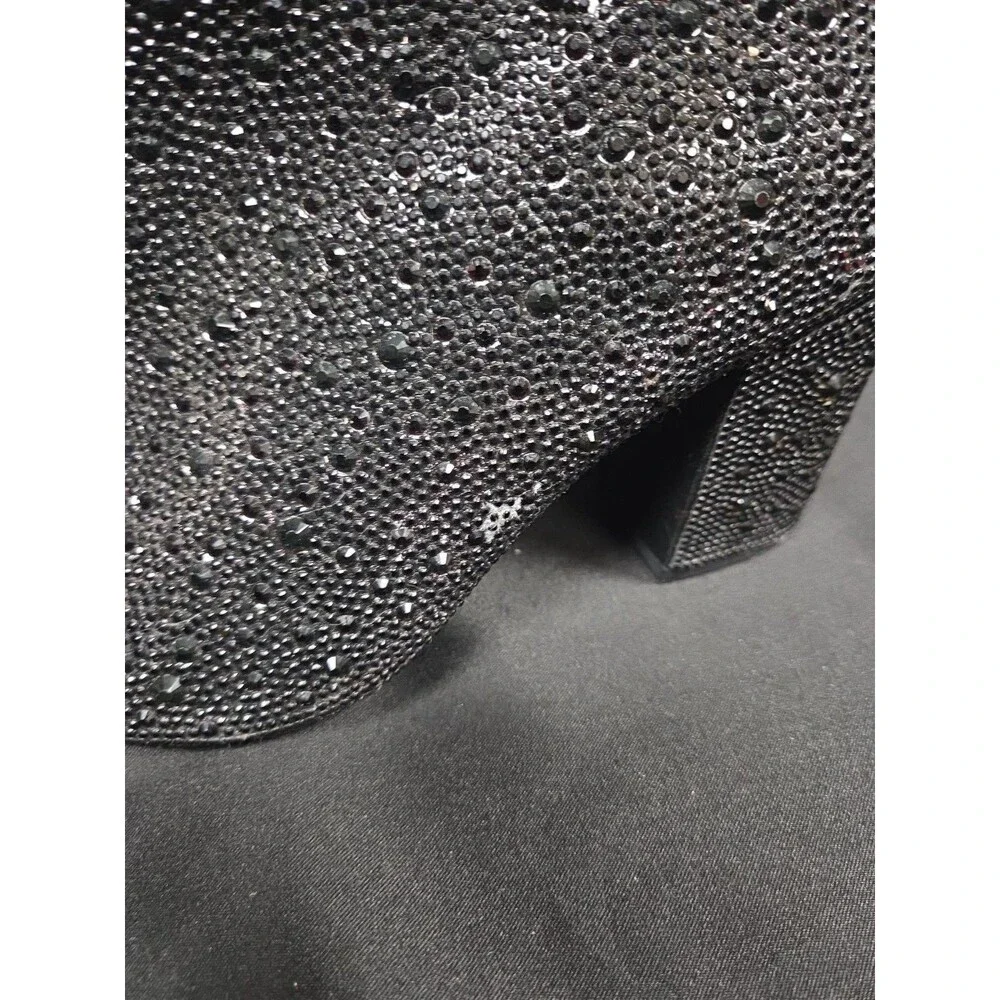 Betsey Johnson X Torrid Black Rhinestone Bootie Boots Size 7.5 WWE Extra Wide